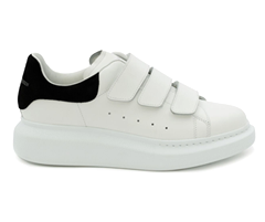 Men's Alexander McQueen Oversized Triple Strap Sneaker - White/Black - Sale Discount!