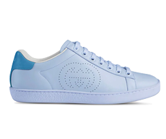 Women's Gucci Ace Low-Top Sneakers Interlocking G - Blue Sale Discount