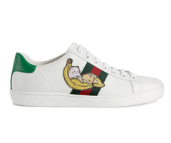 Get Gucci x Bananya Ace sneakers for women - white/green/red