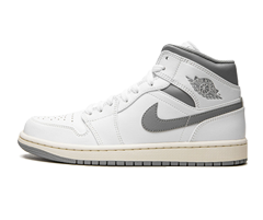 Air Jordan 1 Mid - White / Stealth Grey - Men's Shoes - Get Discount Now!