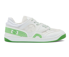 Shop Gucci Basket Sneakers for Men with White/Green Interlocking G Logo
