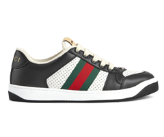 Shop the Gucci Screener Web Stripe Sneakers in Black/White for Men's now! Buy at Discount.