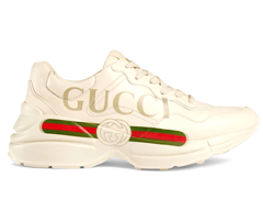 Shop Gucci Rhyton Logo Leather Sneaker for Women