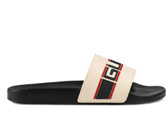 Women's Gucci Stripe Rubber Slide Sandal White - Get it Now on Sale!