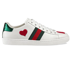 Buy Gucci Ace Embroidered Low-Top Sneaker Leather Heart Inlay for Men's
