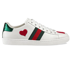 Buy Women's Gucci Ace Embroidered Low-Top Sneaker Leather Heart Inlay