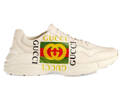 Women's Gucci Ivory Rhyton Logo Leather Sneaker - Get Discount Now!