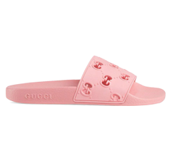 Shop Gucci Rubber GG Slide Sandal Pink for Women's and Get Discount!