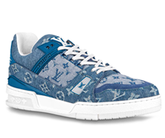 Louis Vuitton Trainer Sneaker Blue Monogram Denim - Shop Men's Designer Shoes Now!