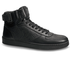 Buy Louis Vuitton Rivoli Sneaker Boot Monogram Embossed Grained Calf Leather Black for Men's