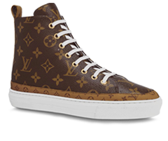 Men's Louis Vuitton Stellar Sneaker Boot Patent Monogram Canvas Rubber Outsole at Discounted Prices