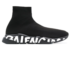 Shop Balenciaga Speed Graffiti Black Men's Sneakers On Sale