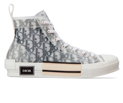 Shop Dior High-Top Oblique Canvas Sneakers for Men - White & Black