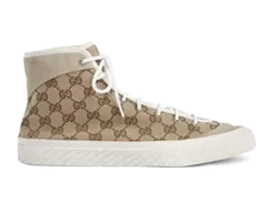 Gucci GG Monogram High-Top Sneakers Beige