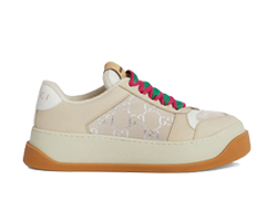 Gucci Screener Lace-Up Sneakers Beige
