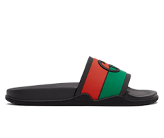 Shop Gucci Black Interlocking G Slides for Women Now!