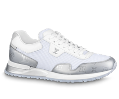 Shop the Louis Vuitton Run Away Sneaker - White Mesh and Monogram metallic canvas for men's