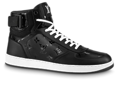 Men's Louis Vuitton Rivoli Sneaker Boot - Black Calf Leather & Monogram Metallic Canvas - Get Discount Now!