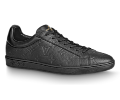 Louis Vuitton Luxembourg Sneaker - Black Monogram-embossed grained calf leather - Get the perfect men's shoes for your fashion needs!