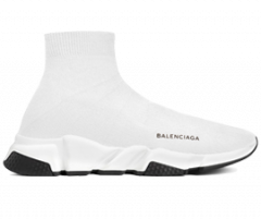 Shop Women's Balenciaga Speed Runner Mid White & Black