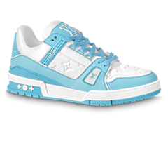 Men's Louis Vuitton Trainer Sneaker - Sky Blue Mix of Materials On Sale Now!