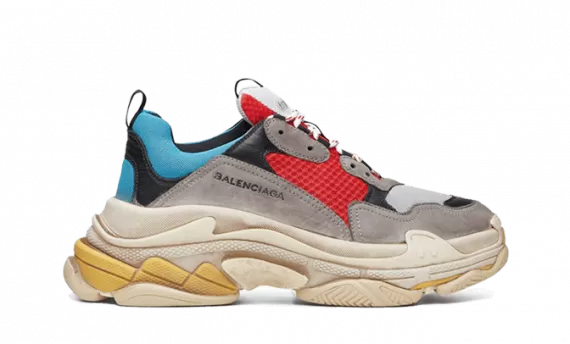 Shop Balenciaga's Triple S Trainers in Red & Blue for Men