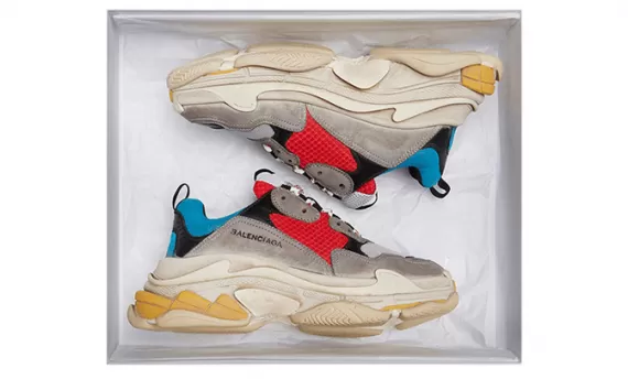 Look Your Best with Balenciaga's Triple S Trainers in Red & Blue