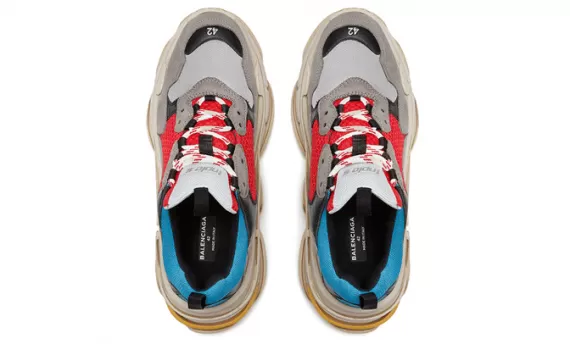 Men's Fashion: Balenciaga Triple S Trainers in Red & Blue