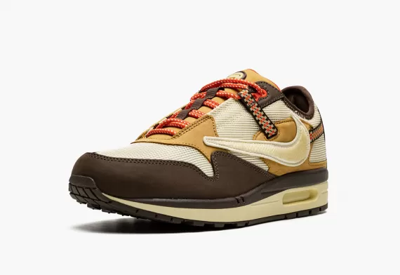 Don't Miss Out on the Men's Nike Air Max 1 - Travis Scott Baroque Brown Sale