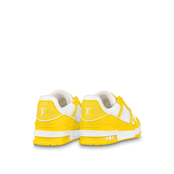 Make a Statement with Men's Louis Vuitton Trainer Sneaker - Yellow Mix of Materials