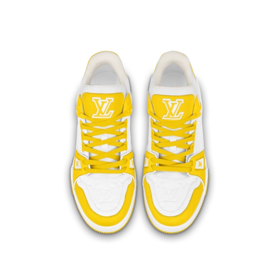 Men's Yellow Trainer Sneaker - Louis Vuitton, Mix of Materials at Discounted Price