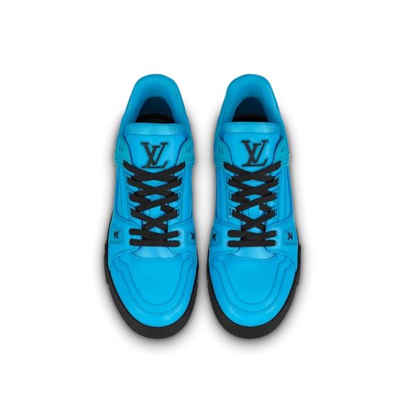 Men's Louis Vuitton Trainer Sneaker - Blue Calf Leather - Get Yours Now!