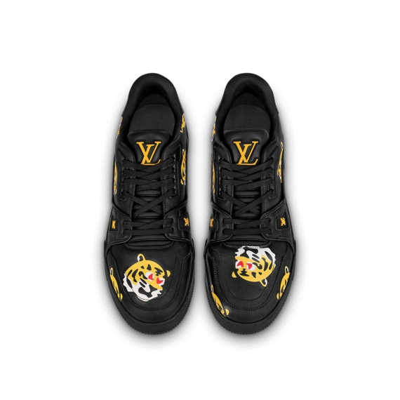 Buy Men's Louis Vuitton Trainer Sneaker - Black, Printed calf leather.