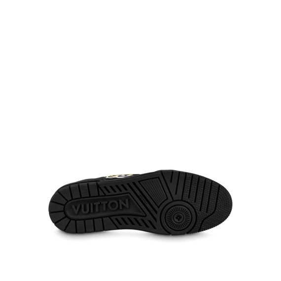 Stylish Men's Louis Vuitton Trainer Sneaker - Black, Printed calf leather.