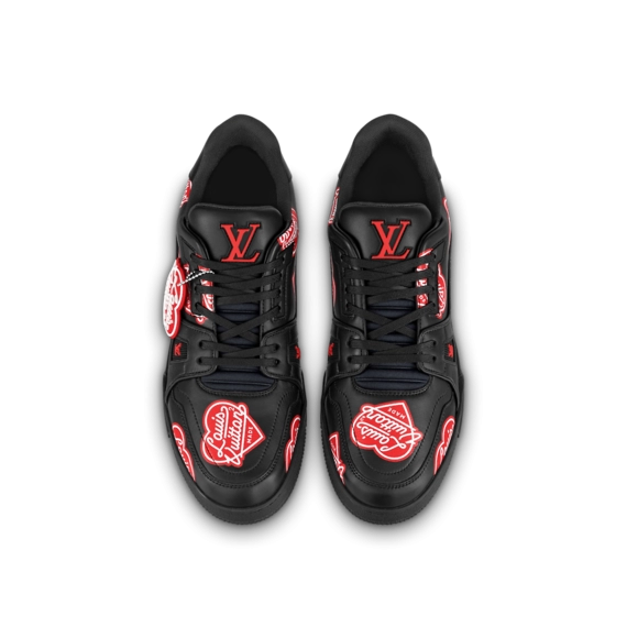 Get The Look! Men's Louis Vuitton Trainer Sneaker - Black Printed Calf Leather On Sale