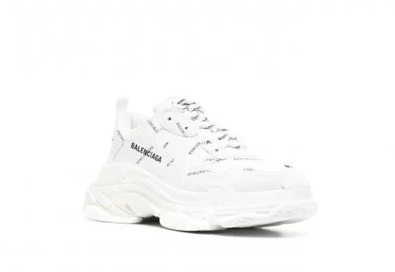 Buy the Stylish Balenciaga Triple S - White All-over Logo Print for Women's!