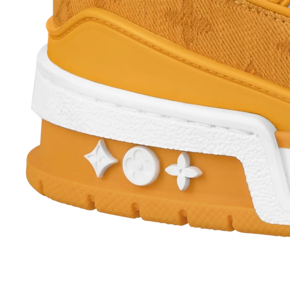 Men's Designer Sneaker - Yellow Monogram Denim by Louis Vuitton