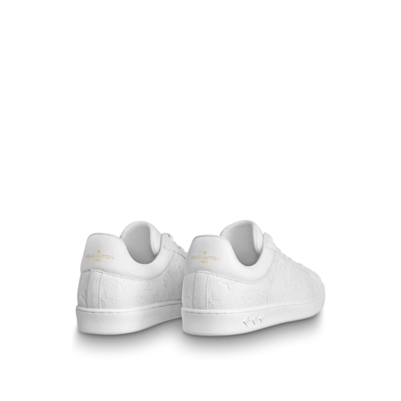 Men's Louis Vuitton Luxembourg Sneaker - White Monogram-Embossed Grained Calf Leather - Get It Now at a Discounted Price!