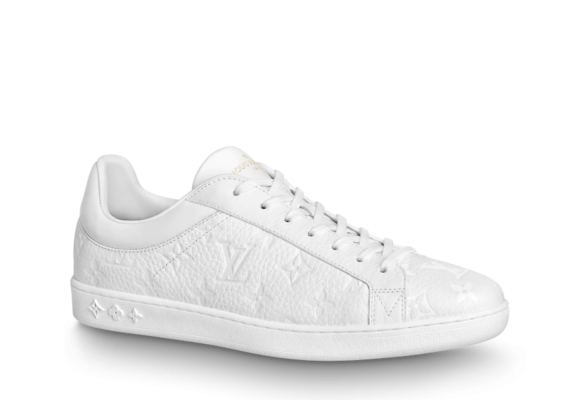 Men's White Monogram-Embossed Grained Calf Leather Louis Vuitton Luxembourg Sneaker - On Sale Now!