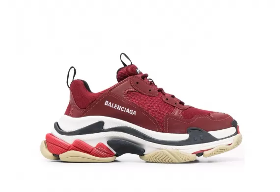 Balenciaga Triple S Apple Red/Multicolour Mens Shoes at Discount