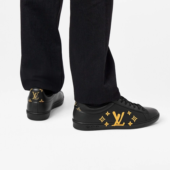 Shop the Latest Men's Louis Vuitton Luxembourg Samothrace Sneaker - Black Calf Leather