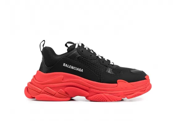 Get Balenciaga Triple S - Black/Red Men's Shoes on Sale