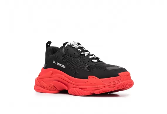 Discounted Balenciaga Triple S - Black/Red for Women