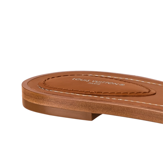 Fashionable Women's Cognac Brown Louis Vuitton Lock It Flat Mule