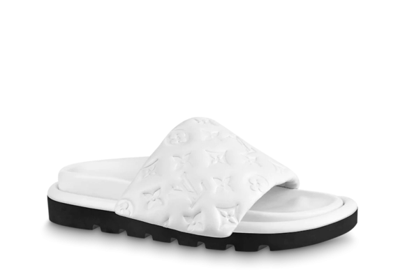 Buy the Louis Vuitton Pool Pillow Flat Comfort Mule White for Women