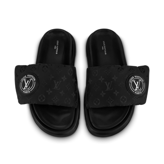 Women's Luxury Mule - Louis Vuitton Pool Pillow Comfort Black - On Sale!