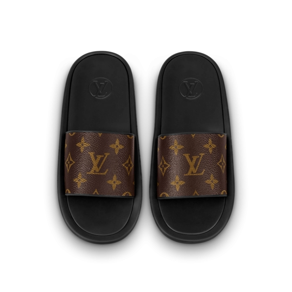 Women's Louis Vuitton Sunbath Flat Mule in Cacao Brown