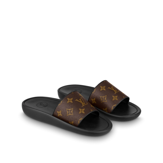 Fashionable Louis Vuitton Sunbath Flat Mule for Women in Cacao Brown
