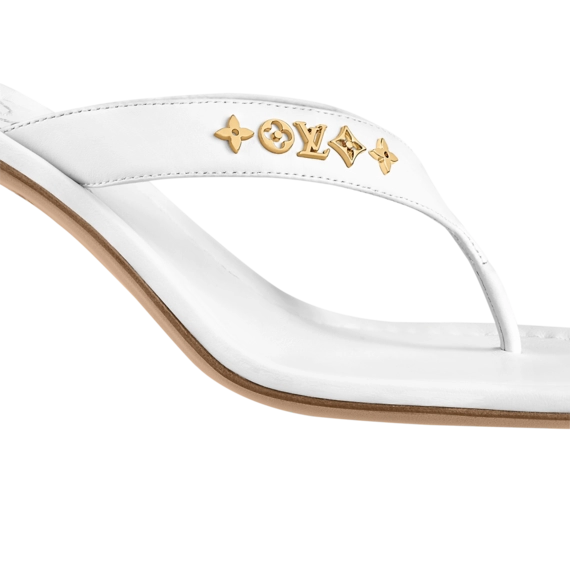 Look great and save with the Louis Vuitton Signature Thong White for women's!
