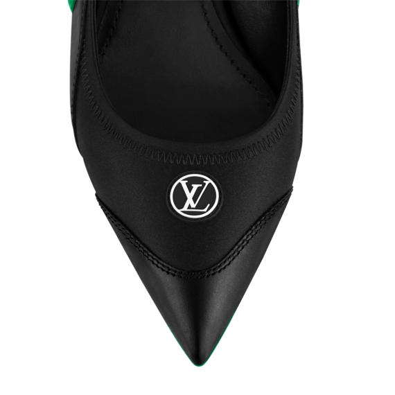 Luxury Footwear: Louis Vuitton Archlight Slingback Pump in Black and Green
